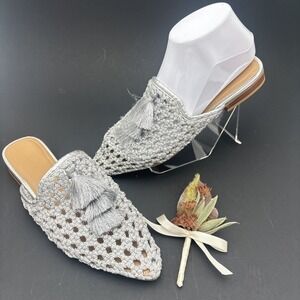 Rag & Co Miriam Woven Mules Flats Boho Style Size 6/ Eu 37/ Uk 4